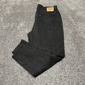 Vintage 90s Levis 550 Jeans Womens 24W Black Denim Tapered Relaxed USA Y2k Mom